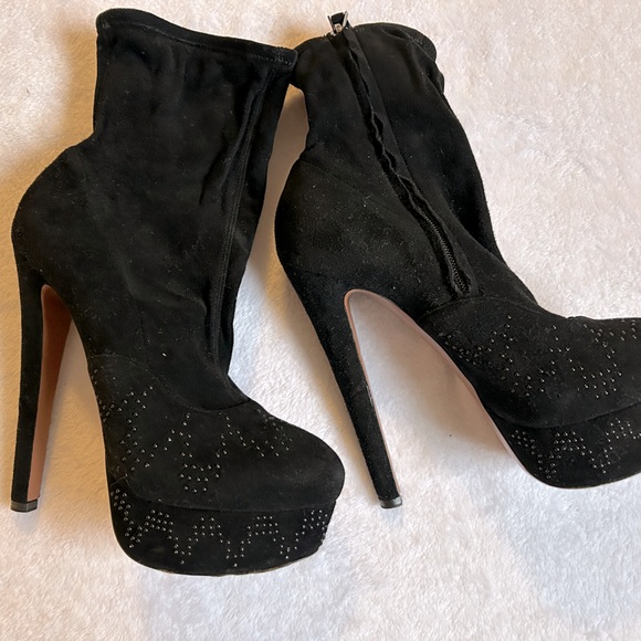 ALAIA Platform Suede Black Bootie. So high! - Picture 1 of 9
